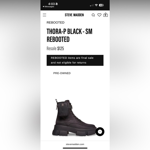 Steve Madden Black Combat Boots - Picture 8 of 8